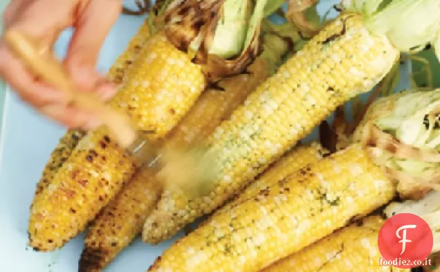 Mais alla griglia con burro di coriandolo