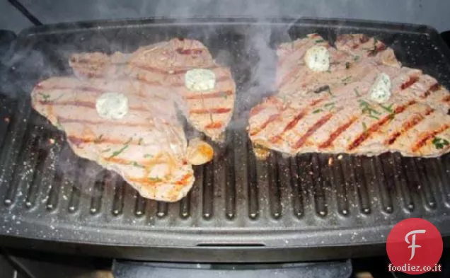 Bistecca con burro di formaggio blu