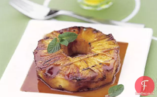 Ananas alla griglia glassato al miele