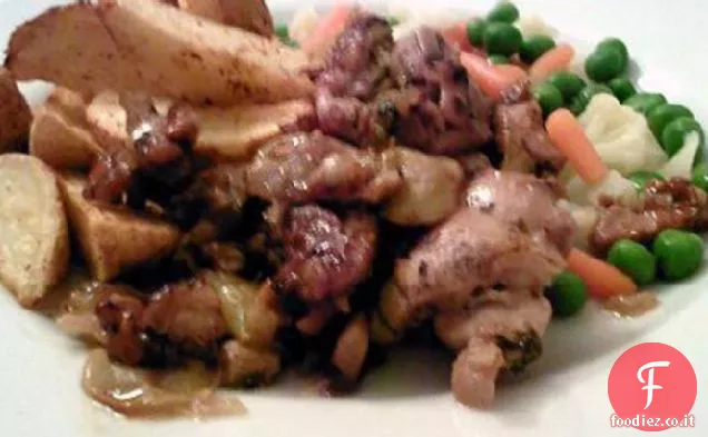 Noce appiccicoso e pollo d'uva