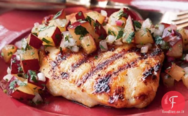 Petti di pollo alla griglia con salsa di prugne