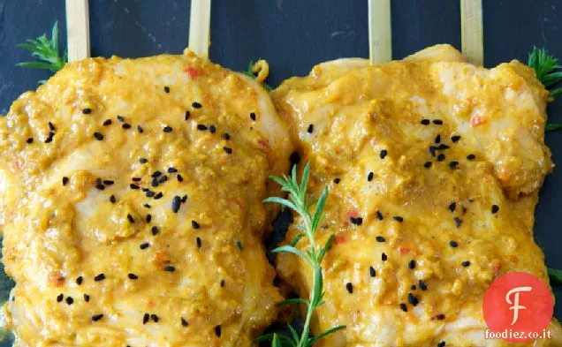 Spiedini di pollo al curry malese