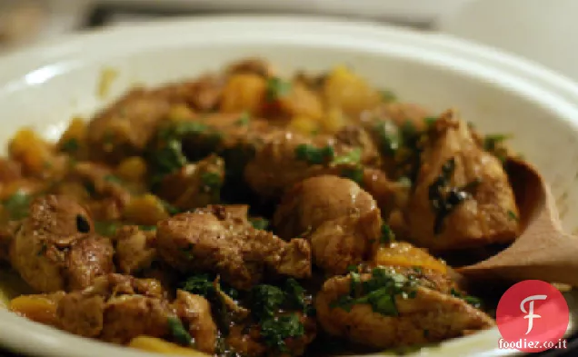 Pollo al curry con albicocche
