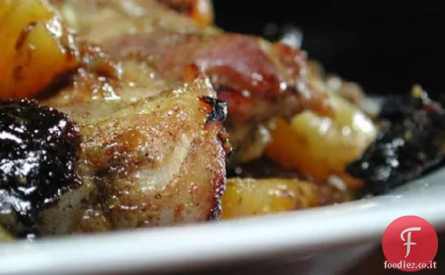 Pollo marocchino piccante con albicocche e prugne (basso contenuto di grassi)