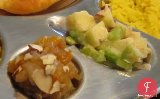 Chutney di pesca all'uvetta