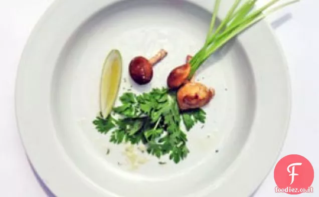 Insalata di sedano e funghi Shitake con Limone e Parmigiana