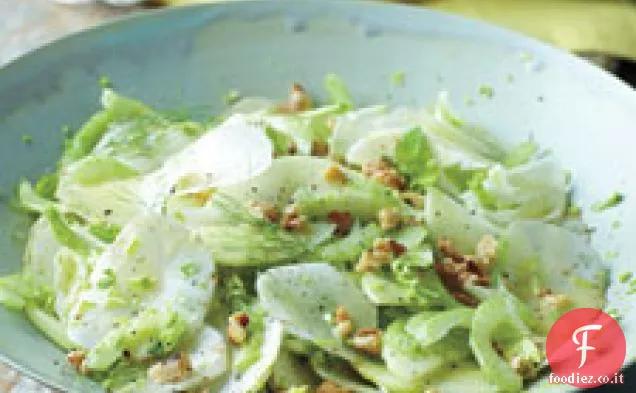 Insalata di sedano, Sunchoke e mela verde con noci e Mustar