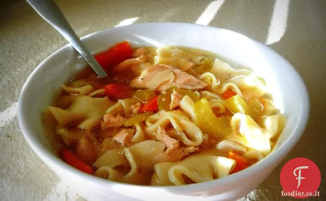 Semplice ricetta zuppa di pollo Noodle