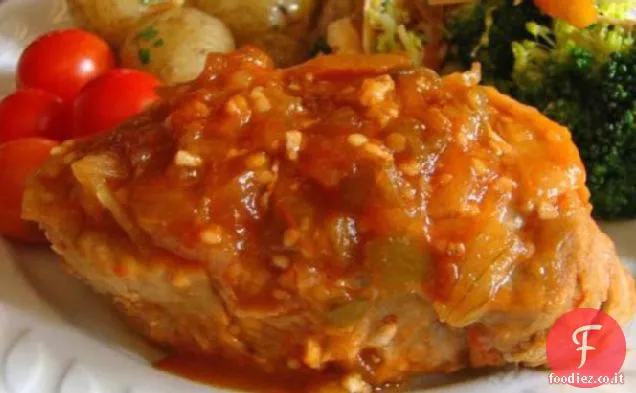 Bistecche di maiale speziate e dolci per due