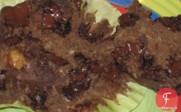 Muffin alla banana con gocce di cioccolato al cioccolato