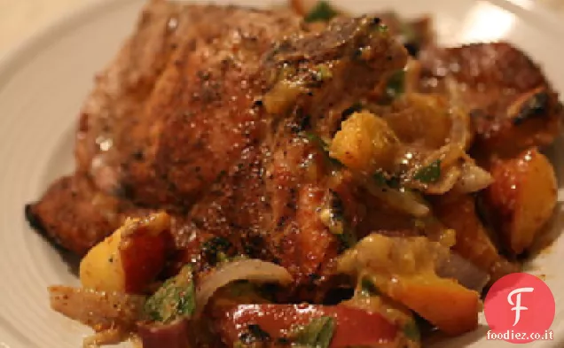 Braciole di maiale brasato con salsa di cipolla (Ww)
