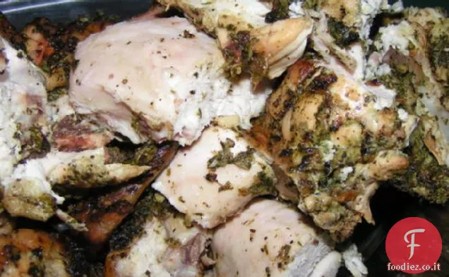 Pollo all'aglio alla brace