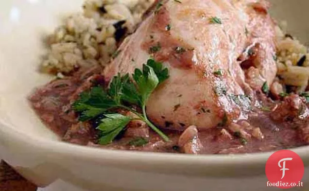 Pollo brasato in salsa di noci
