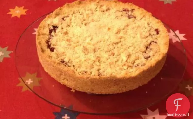 Crostata di marmellata di lamponi con Crumble di mandorle