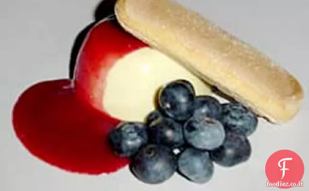 Panna Cotta al limone con salsa all'arancia e lampone