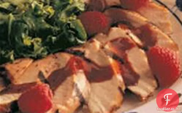 Pollo con salsa di lamponi