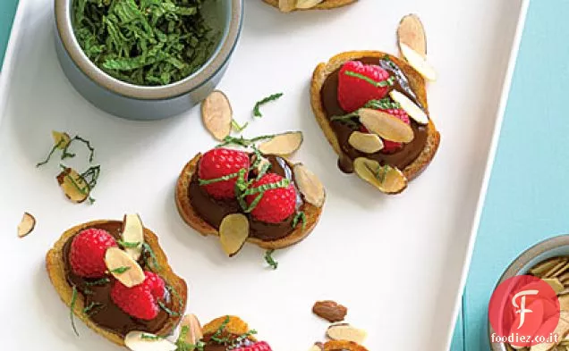 Bruschetta al cioccolato e Lamponi