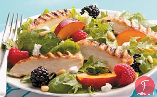Pollo al lime su verdure primaverili fruttate