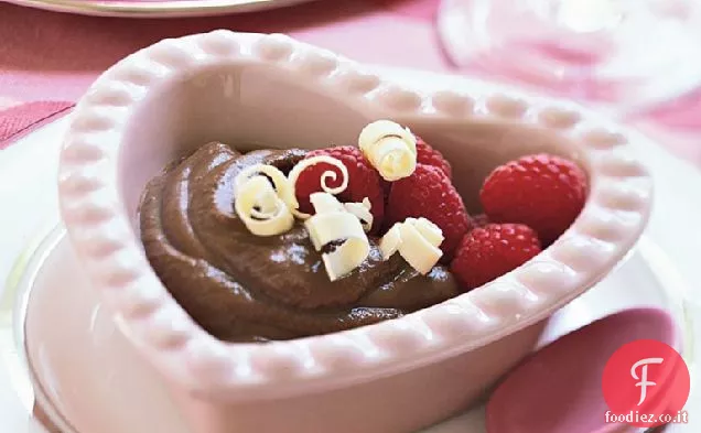 Budino al cioccolato agrodolce con lamponi