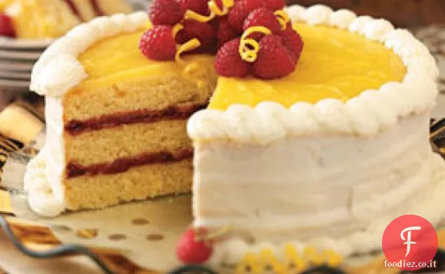 Torta al limone al lampone