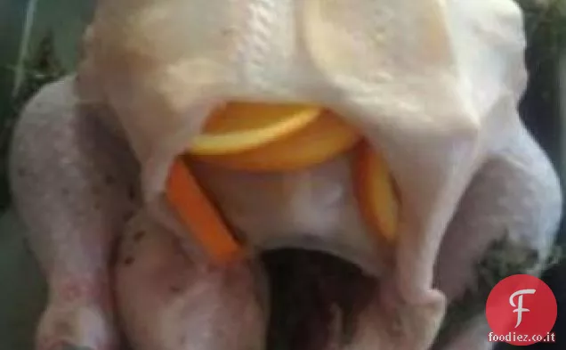 Pollo al forno con arance rosse e timo