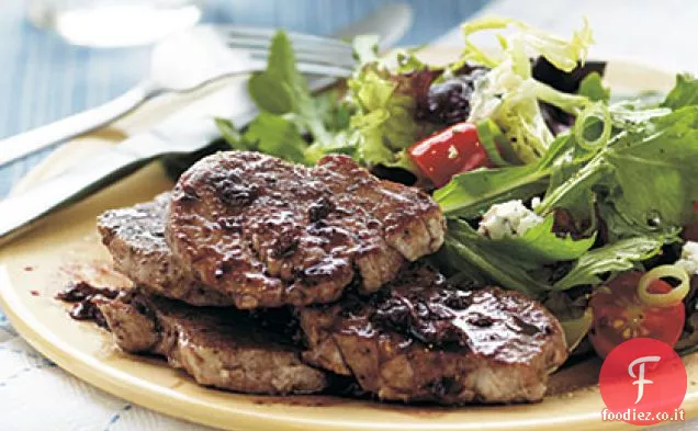 Medaglioni di Maiale con Riduzione piccante Melograno-Mirtillo