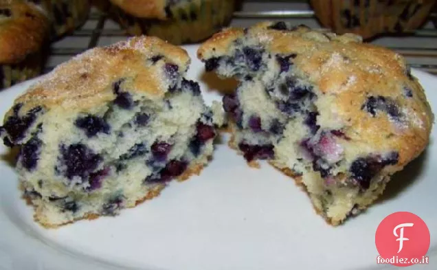 Gli enormi muffin ai mirtilli di Mimi