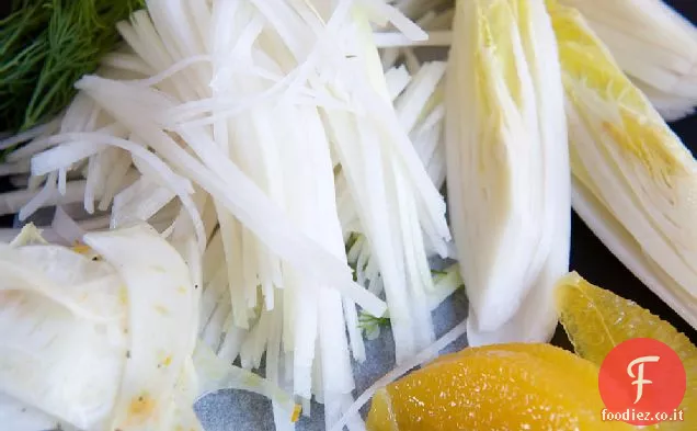 Insalata Cruda di Finocchio, Arancia di Siviglia, Cicoria e Cavolo Rapa