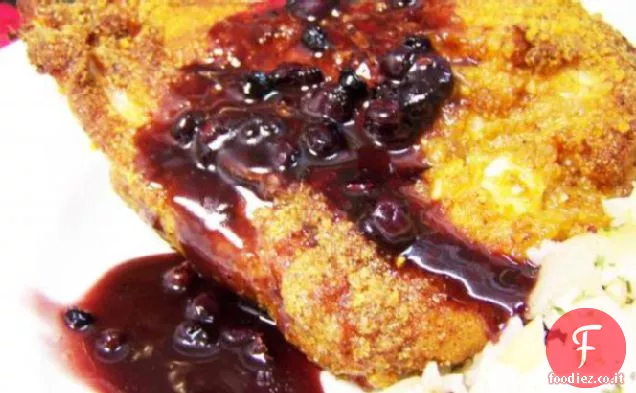 Pollo arrosto con salsa di mirtilli pepe