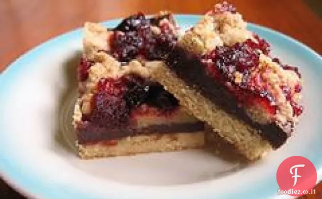 Barrette di mirtilli al cioccolato (vegane o meno)