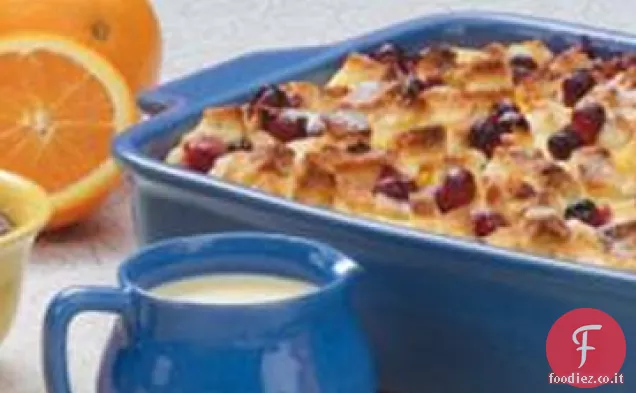 Budino di pane al mirtillo