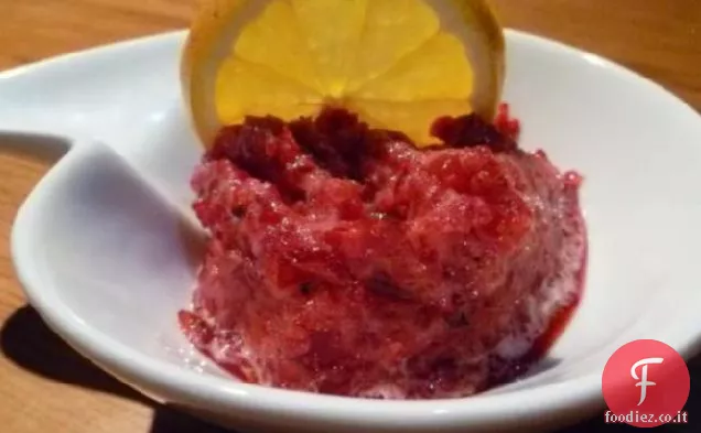Sorbetto di ananas al mirtillo