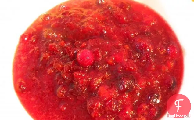 Salsa di mirtilli con succo di arancia, mandarino e ananas