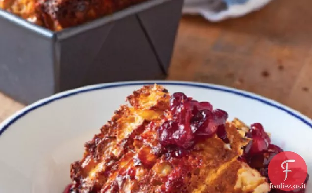 Budino di pane di mirtilli e acero