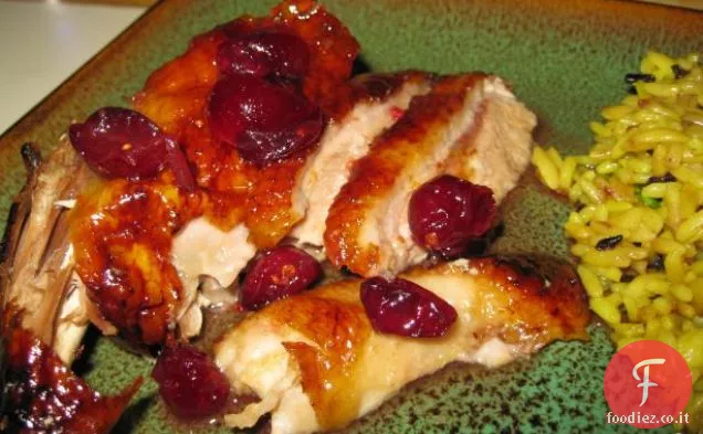 Anatra arrosto con glassa di mirtilli rossi
