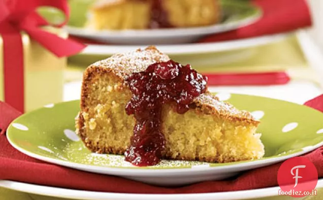 Torta di Mandorle con marmellata di mirtilli rossi