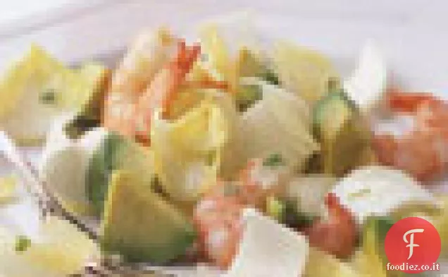 Insalata di avocado, gamberetti e indivia