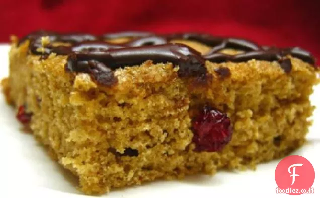 Blondies al mirtillo glassato al cioccolato