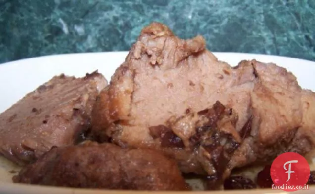 Cranberry maiale pentola di coccio