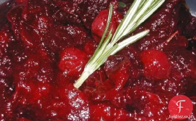 Salsa di mirtilli al miele e limone con rosmarino