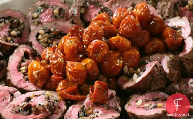 Bistecca di fianco ripiena di olive