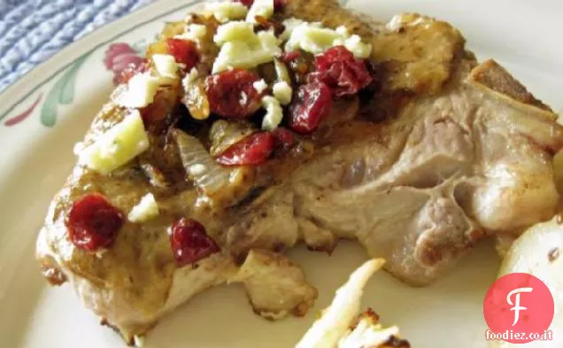 Costolette di vitello con Cipolla Carmelizzata e Salsa Stilton