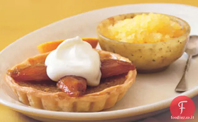 Tortine di Dattero al Mandarino con Panna Montata al Latticello e Granita al Mandarino