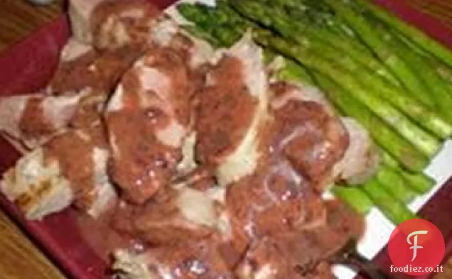 Filetto di maiale alla griglia di agrumi con salsa di fichi alla menta