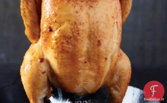 Birra-può pollo arrosto con salsa di marmellata di fichi