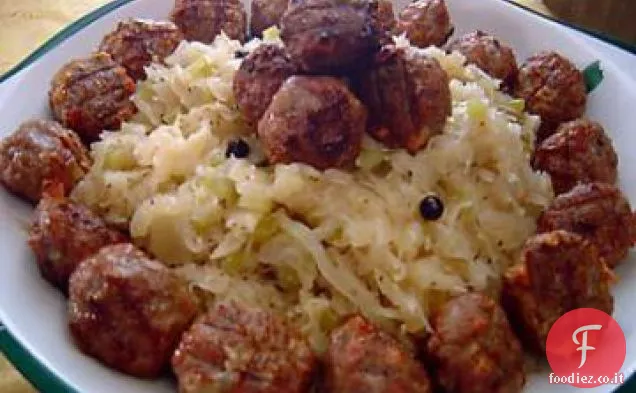 Polpette affumicate polacche con crauti salati