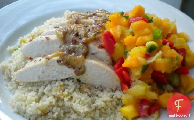 Cotolette di pollo brasiliane con salsa tropicale cruda