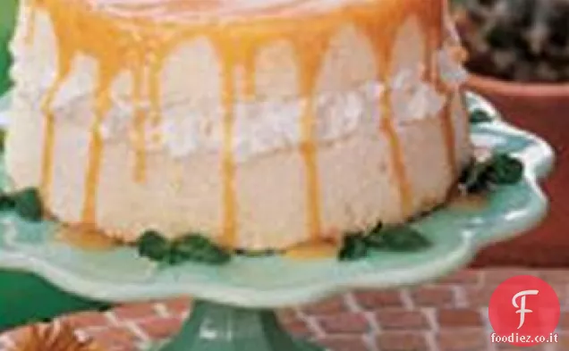 Angel Food Cake con salsa al caramello