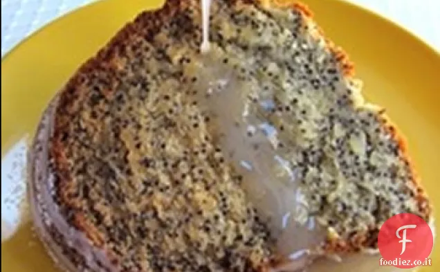 Torta Purim Poppyseed con glassa al limone