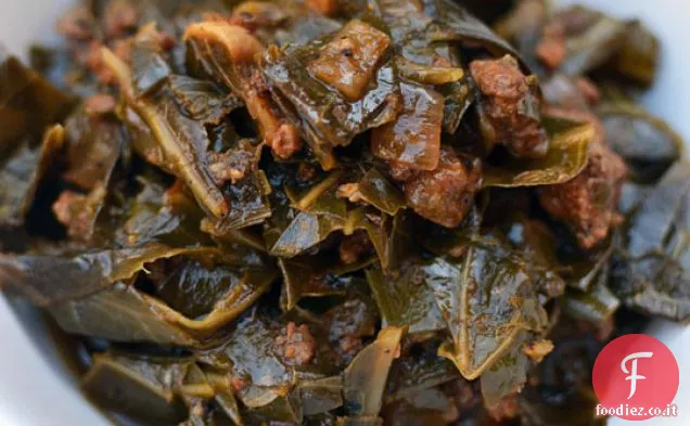 Stufato di cavolo nero con Chorizo e aglio